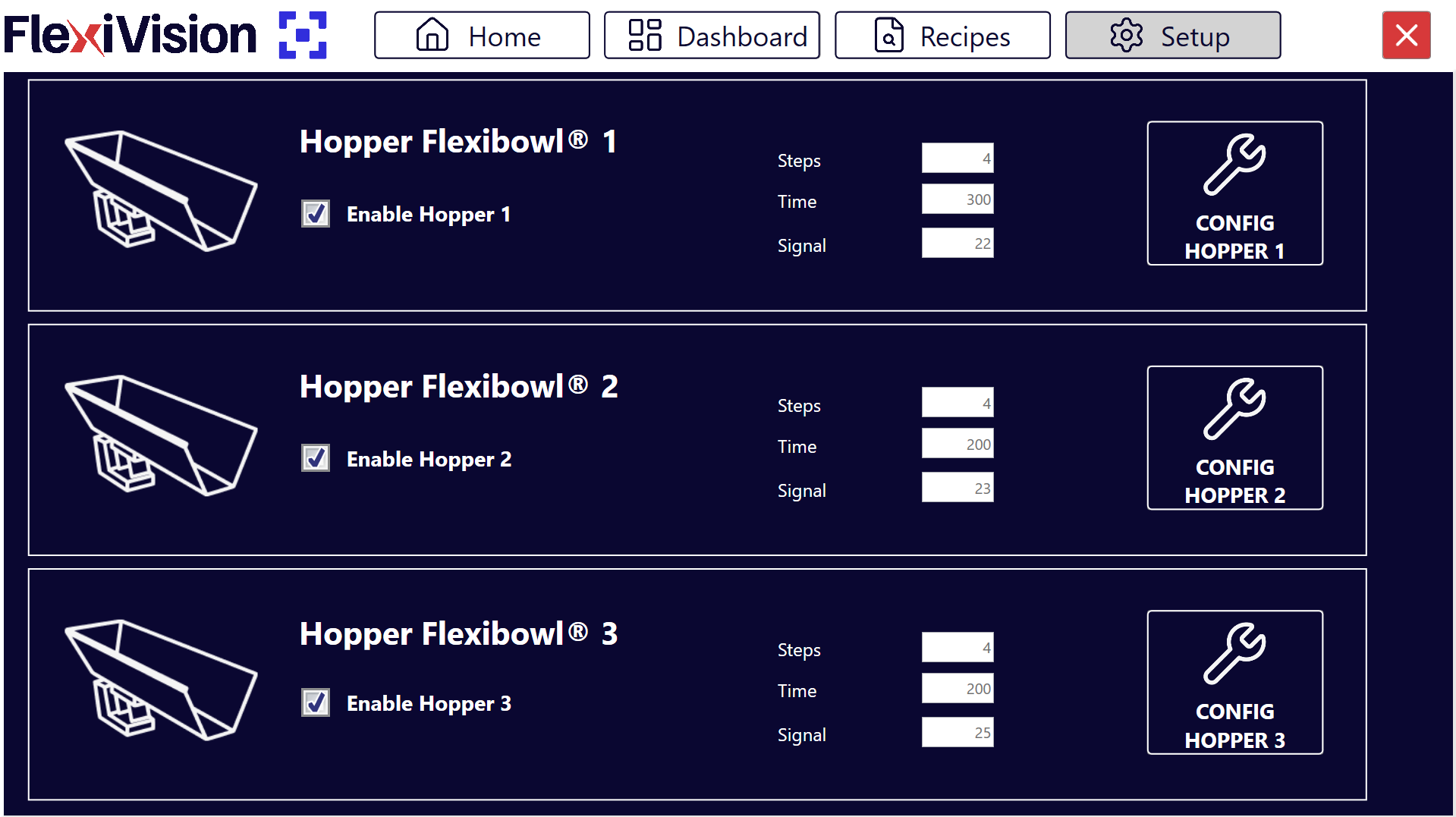 Pagina Hopper Setup